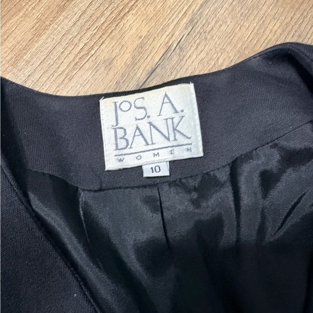 Jos A Bank Womens Blazer Size 10 Black Minimalist Career Office Jacket Workwear - Picture 4 of 4